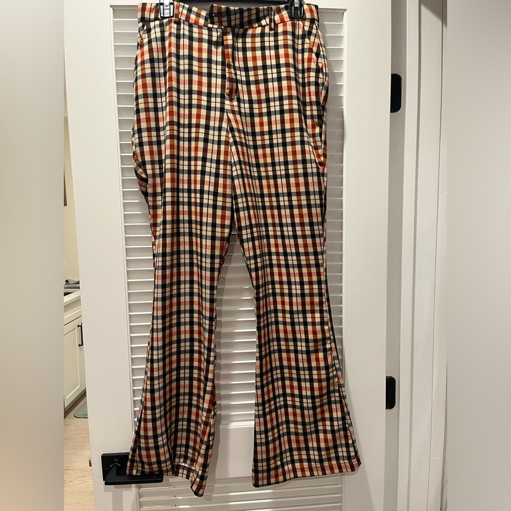 Plaid Flare Pants